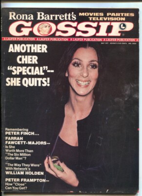 MAG: Rona Barrett's Gossip-5/1977-Laufer-Cher cover & story-Farrah Fawcett-Pa...