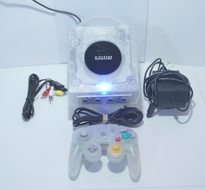 Transparent Clear Nintendo GameCube Console DOL-001 (USA) w/ OEM Controller