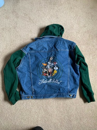 Large Vintage Hoodie Denim Jacket 