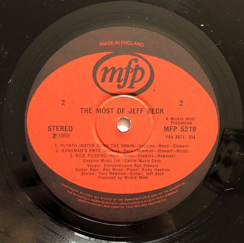 Most Of Jeff Beck Vinyl Record Reissue All Shook Up Jailhouse Rock Rod Stewart - Picture 7 of 9