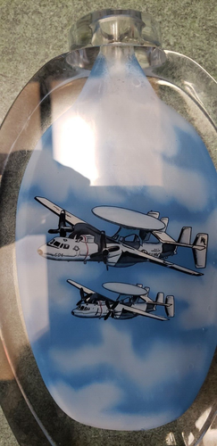 E2-C Hawkeye Navy Radar Aircraft Solid Crystal 8" Vase Military Memorabilia - Picture 2 of 4