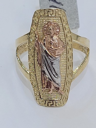 Long solid 14k Gold Saint Jude Judas Ring Size 6 7 8 9 10 Greek - Picture 18 of 20