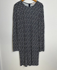 Women's Tory Burch Blue Print Long Sleeve Knee Length Jersey Dress Size S Small