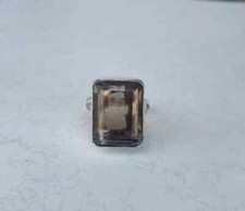Smoky Quartz Solid 925 Sterling Silver Statement Handmade Ring, All Size M1152