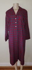 Amanda Stewart Red Black Cotton Flannel Nightgown Size Small EUC