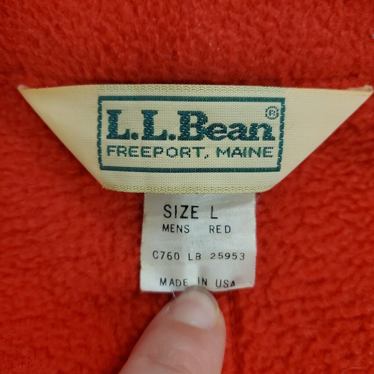 Vintage LL Bean Mens Fleece Full Zip Jacket Size L Trails Vintage LL Bean Mens Fleece Full Zip Jacket Size L Trails