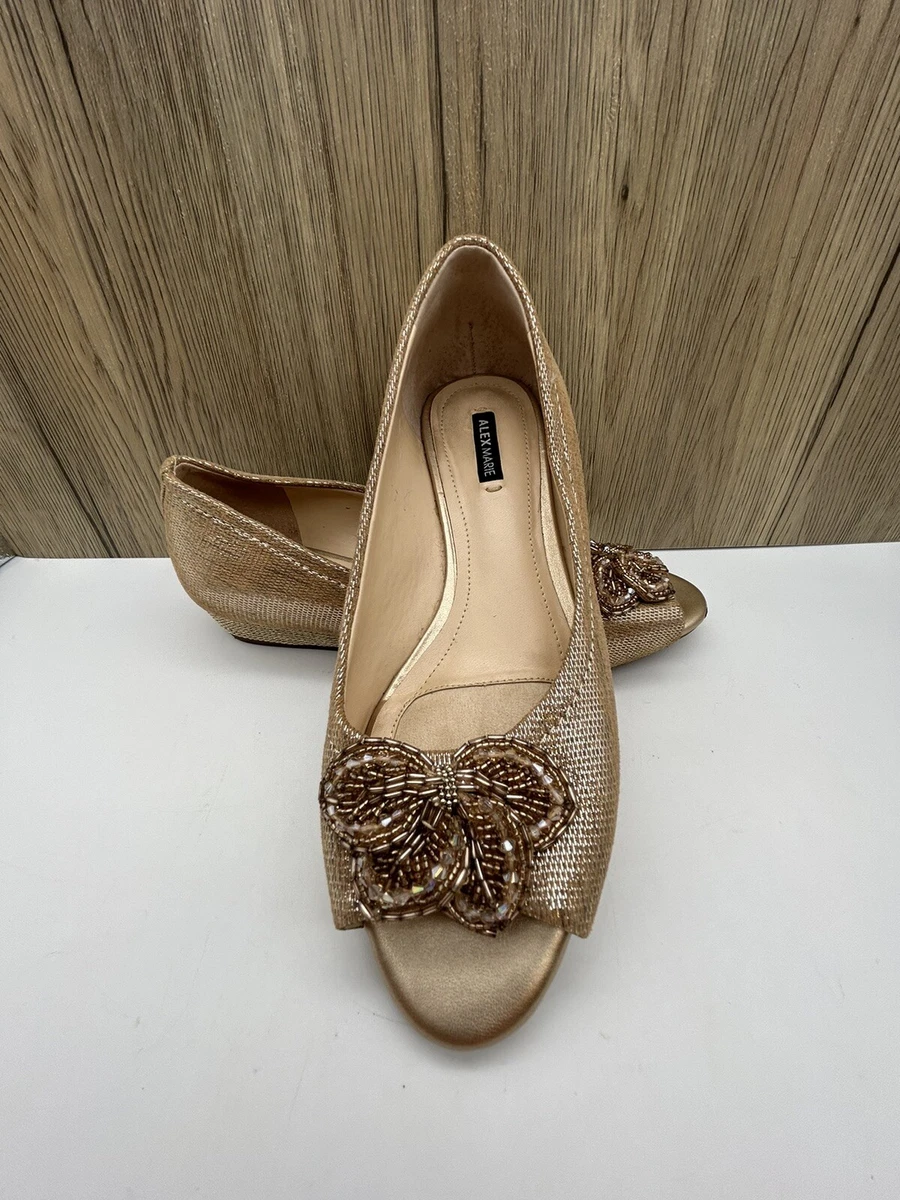 Metallic wedge shoes sale