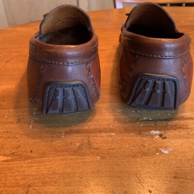 H. S. Trask Brown Moccasin Toe Drivers Men display picture 1