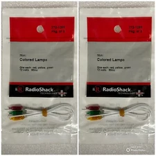 2 Packs Radio Shack Mini Colored Lamps (Red, Yellow, Green) 12V, 60mA. 272-1099