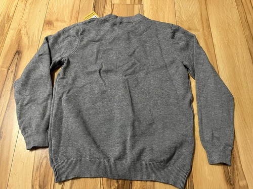 Girls School Uniform Button-Front Cardigan Sweater NWT Gray Crew Neck Sz Large - Picture 8 of 8