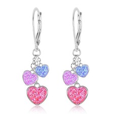 Kids Hoop Earrings, Heart Earrings for Girls, Hypoallergenic Jewelry with 925...