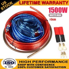 Car/Audio Cable Kit 1500W Amp Amplifier Install RCA Subwoofer Sub Wiring 8 Gauge