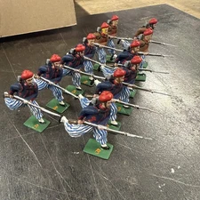 Vintage Britains American Civil War Zouaves Lead Soldiers Custom Advancing X12