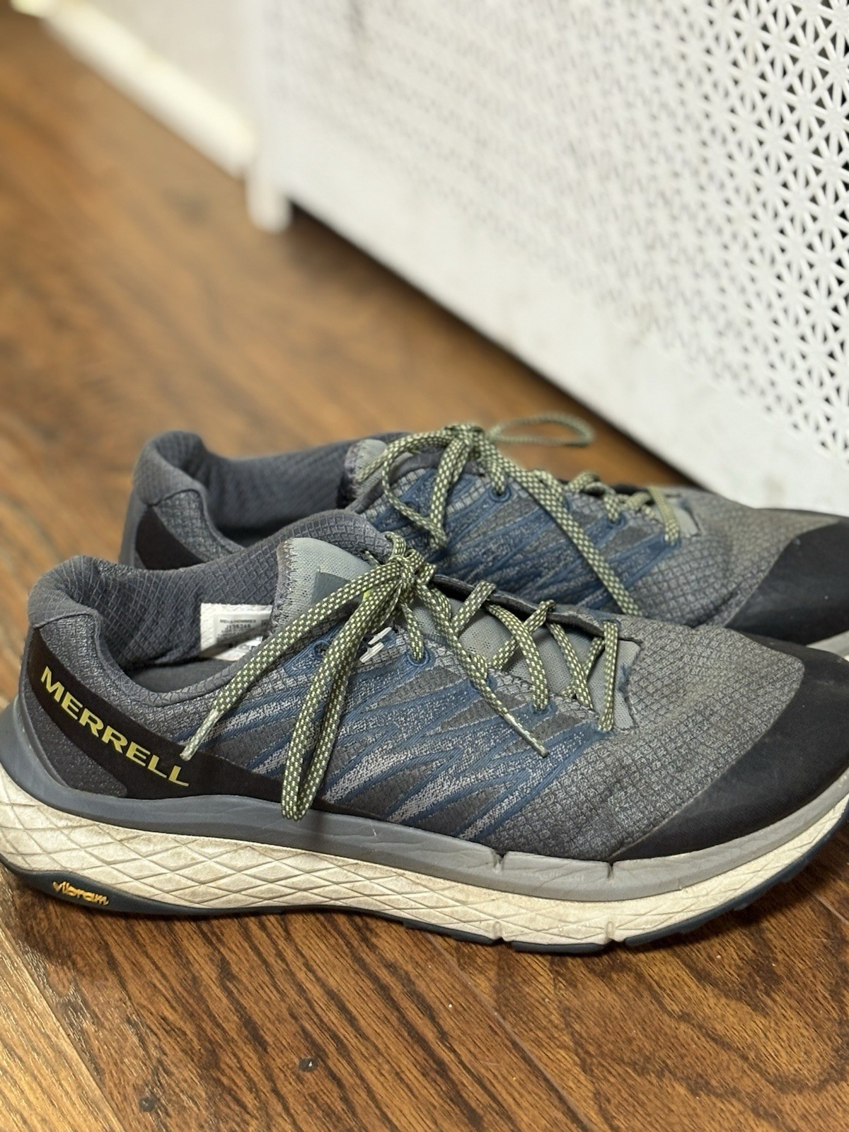 Scarpe da corsa Merrell Bare Access Trail Vibram grigio chiaro blu uomo taglia 11