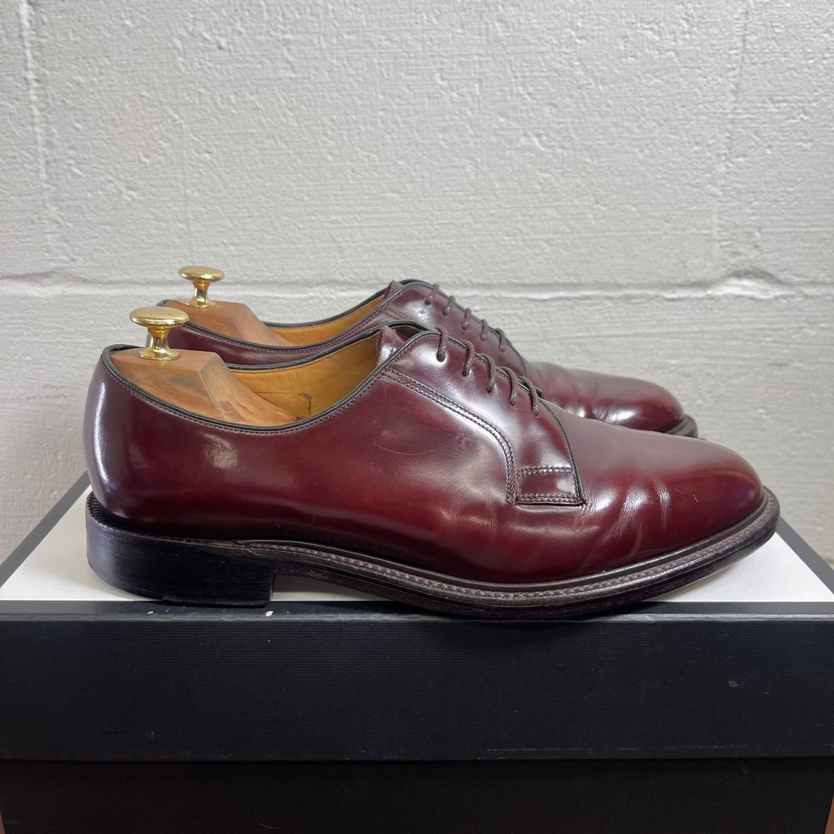 Crockett Jones Maginot Burgundy Leather Oxford Dress Shoes Men's UK/9 US