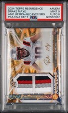 2024 Resurgence - Drake Maye (RC) Amped Up Patch Auto GOLD 06/50 - PSA 9 - Pop 1