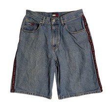Vintage Tommy Hilfiger Jean Denim Shorts Mens Size 32 Baggy Y2K Utility T449 90s