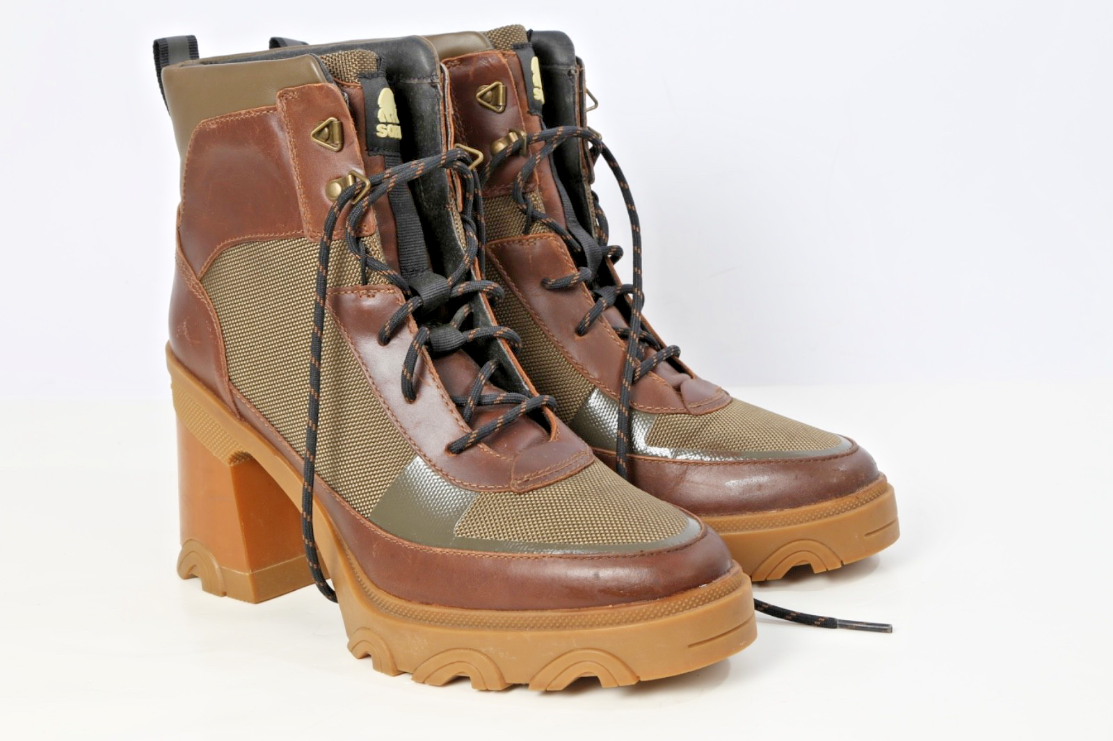 SAOLA Stivali da combattimento Sorel Brex tacco stringato impermeabili plateau suola a strappo taglia US 12