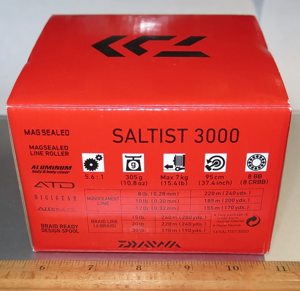 Carrete giratorio Daiwa Saltist 3000 5,6:1 agua salada 8BB NUEVO Foto 2 de 4