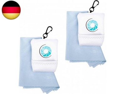 LENS-AID Mikrofaser Reinigungstuch mit Aufbewahrungsbeutel und Karabiner