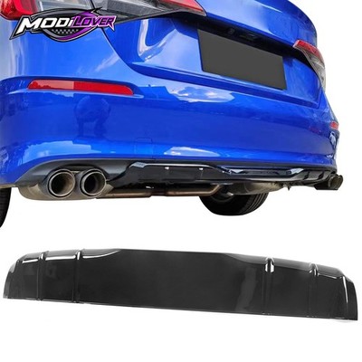 Fits 22-26 Honda Civic 11th Gen MD Style PP  Rear Bumper Lip Gloss Black