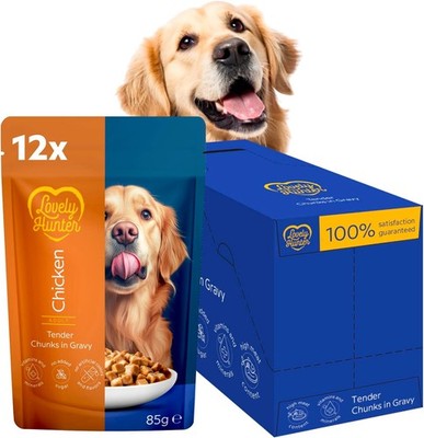 Lovely Hunter Nassfutter Huhn Sauce 12x85g für erwachsene Hunde verschiedene Sor