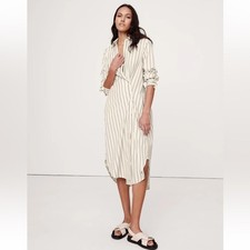 BANANA REPUBLIC Cotton Poplin Asymmetrical Shirt Dress  #743526 NWT XL MSRP $140