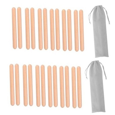12 Pair (24 Pack) Classical Wood Claves with Carry Bags, 7.5 Inch Authentic