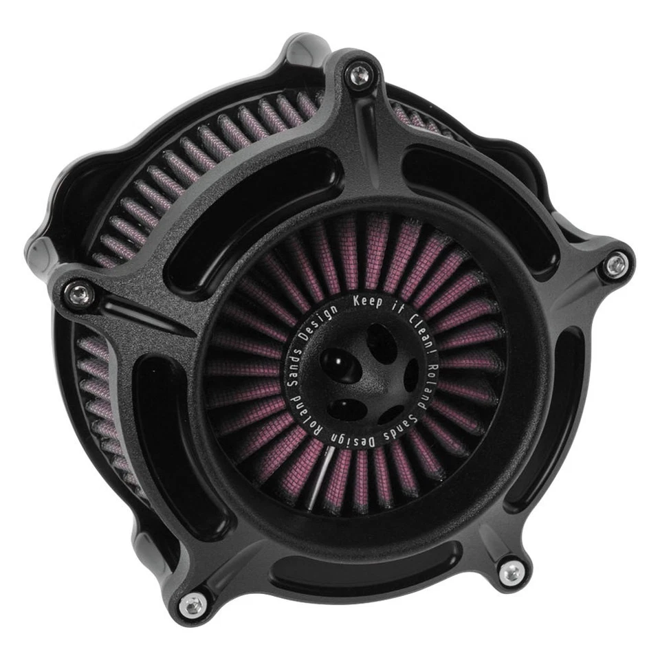 Воздухозаборник турбинный Roland Sands 0206-2039-SMB черный 91+ Harley Sportster - Изображение 3 из 3