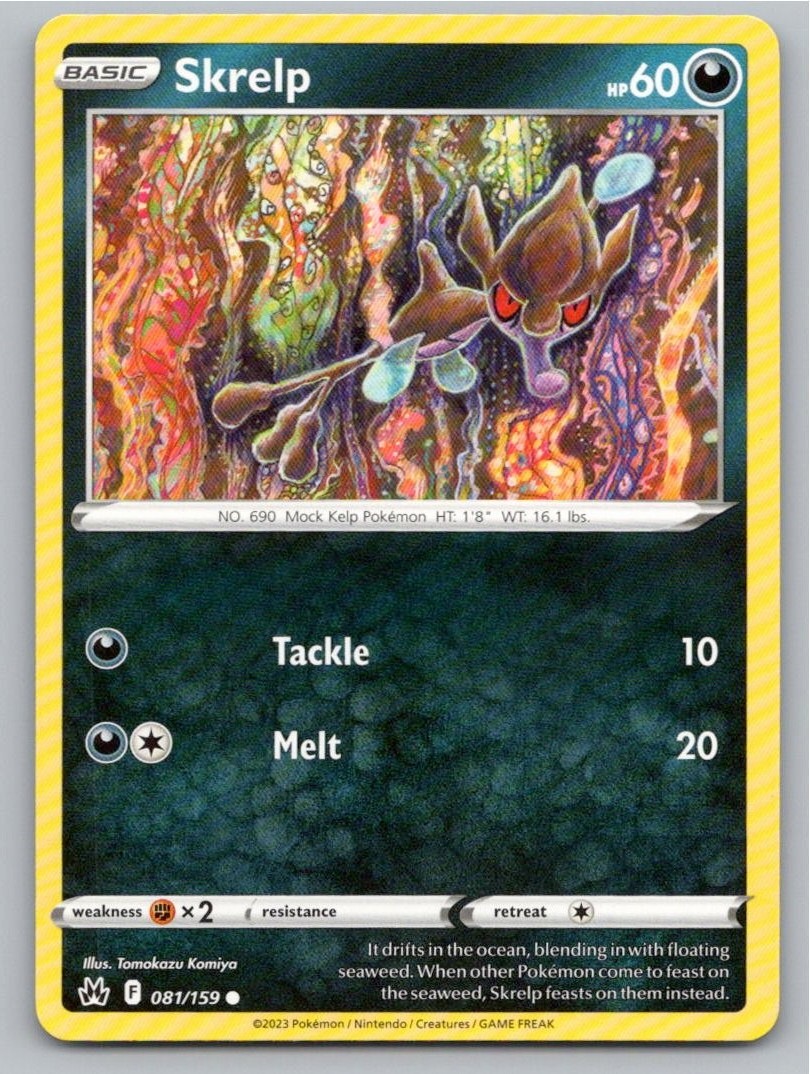 2023 POKEMON SKRELP CROWN ZENITH 081/159 COMMON NM A7810 FREE S&H