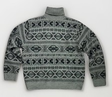 Polo Ralph Lauren Hand Knit Nordic Fair Isle Turtleneck Wool Sweater Large Men  s