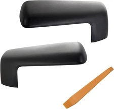 Black Texture Mirror Cover Cap Trim Compatible W/ 2019-2024 Chevy Silverado GMC