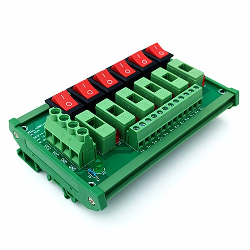 DIN Rail Mount 6 Position Fuse Switch AC/DC Power Distribution Strip Module - Image 4 of 4