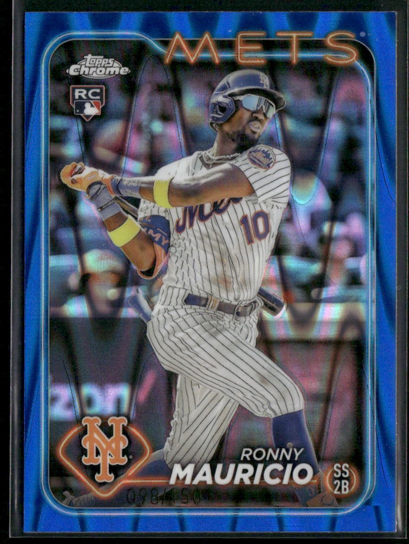 2024 Topps Chrome #28 Ronny Mauricio Blue Raywave Refractors #/150