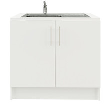 JD Greta 1000mm Utility Room Sink Unit With Tap, Kitchen Base Cabinet - White