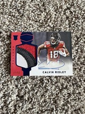 2018 Panini Plates & Patches Calvin Ridley Rookie Patch Auto Blue #202/50