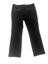 Veronica Beard Black Cropped Pants Size 8 Stretch Ankle Zip Pocket