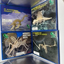 4 IQ Assembling Products Series Wooden Assembling Models Dinosaurs Mosquito