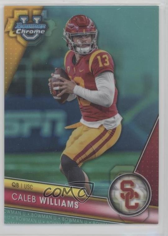 2023 Bowman U Chrome Aqua Refractor 174/299 Caleb Williams #1 15ik