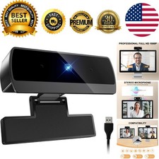 1080P Webcam with Microphone, Full HD Video Calling Web Camera, HD Light Corr...