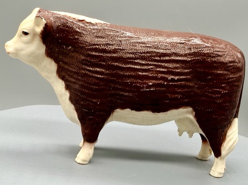 VINTAGE‼️ Hartland Hereford 4” COW Plastic Brown White Farm Animal Cattle