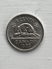 Lovelier CANADA 1937 Dot Nickel 5 Cents Royal Canadian Mint