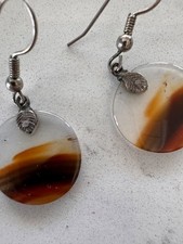 Frank Salo Montana Agate sterling silver earr...