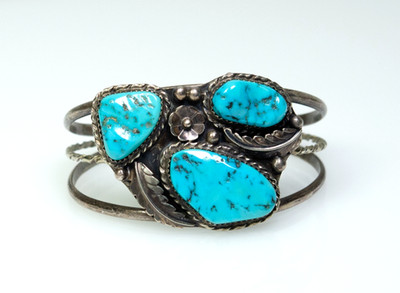 Silber - vintage Armband - Türkise - Handarbeit - Navajo, Indianerschmuck
