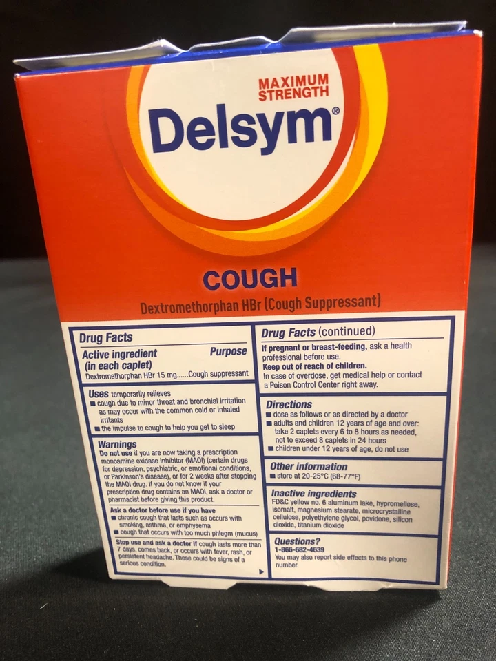 Tos de máxima fuerza Delsym, liberación rápida, dura hasta 8 horas, 20 cápsulas, exp: 08/26 Foto 2 de 3