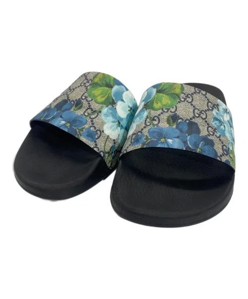 Sandales à enfiler GUCCI GG toile fleurie homme noir pointure 9