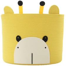 Bear Animal Basket Large Cotton Rope Storage Bin Woven Laundry Hamper