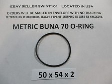 50mm ID x 54mm OD x 2mm thick O-ring. Buna-70. Quan 1.