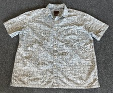 St. John  s Bay VTG Mens Shirt Blue Pastel Fish Allover Print Short Sleeve Button