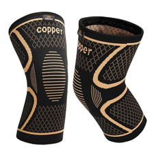 Copper Knee Brace for Women Men 2 Pack, Knee Compression Sleeve for Knee Pain, A